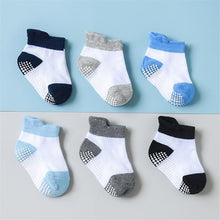 Load image into Gallery viewer, 6 Pairs Cotton Baby 's Non-slip Boat Low Cut Floor Socks With Rubber Grips For Boys &amp; Girls Sock
