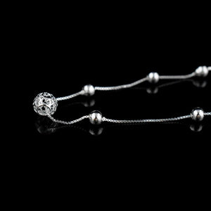 Hot Sale Fashion 925 Sterling Silver Anklet Chain Hollow Ball Pendant Anklets Bracelet Chain For Women's Wedding Jewelry Gift