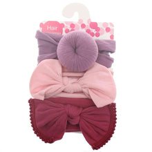 Load image into Gallery viewer, Fashion Baby Nylon Bow Headband Newborn Bowknot Round Ball Head wrap Flower Turban Girls Hair Bands Bow For Kids
