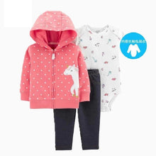 Load image into Gallery viewer, Modern Popular New Set Baby Cotton Long Sleeve Hooded Jacket Pant And Rompers For Newborn Outfits Unisex Clothing
