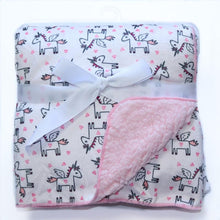 Load image into Gallery viewer, Baby Blankets New Layer Coral Fleece Infant Swaddle  Wrap Owl Printed Newborn Baby Bedding Blanket
