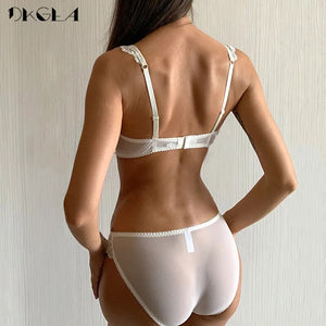 New Women's underwear Set Lace Sexy Push-up Bra And Panty Sets Bow Comfortable Brassiere Young Bra Adjustable Deep V Lingerie
