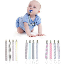 Load image into Gallery viewer, 4PCS/SET Infant Pacifier Clips Holder Clip Nursing Teether Clip Nipple Holder Baby Pacifier Clip Soother Holder for Pacifier for Kids and Baby
