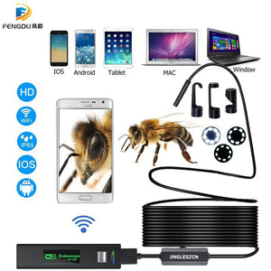 WIFI Endoscope Camera HD 1200P 10/5/3.5/2/1M Mini Waterproof Hard Wire Wireless 8mm 8 LED Borescope Camera For Android IOS Mac W