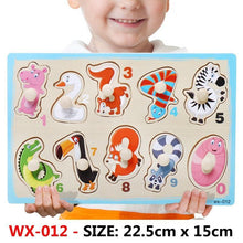 Load image into Gallery viewer, New Hand Grab Board Wooden Puzzle Toys for Children Cartoon Animal Fruit  Kids Baby Early Educational Learning Toy
