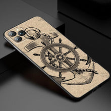 Load image into Gallery viewer, Anchor Boat Ship Wheel Phone Case For iPhone 13 12 Mini 11 Pro XS Max XR X 8 7 6S 6 Plus 5S 5 SE 2020 Black Cover Custom Anchor Hard Back Cover Case
