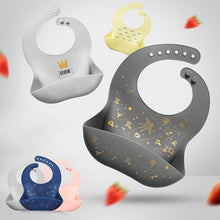 Load image into Gallery viewer, Luxury Modern Bibs Waterproof Soft Silicone Kids Girl Boy Adjustable Children Bib Cute Cartoon Print Baby Feeding Stuff For Kids

