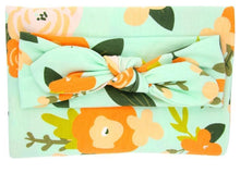 Load image into Gallery viewer, Elegant Colorful Baby Swaddle Wrap Newborn Infant Receiving Blanket Headwear Flower Print Towels With Bow
