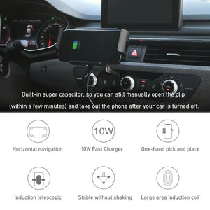 Automatic Clamping Car Wireless Charger for Samsung Galaxy Z Fold 5 4 3 Note20 9 iPhone 12 11 13 Max Air Vent Mount Phone Holder