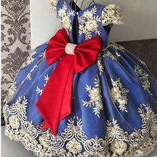 Load image into Gallery viewer, Handmade Luxury Princess Baby Girl 1 Year Birthday Dress Tutu First Christmas Party Cute Bow Dress Infant Modern Luxury Dress With Big Bow
