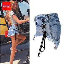Load image into Gallery viewer, Vintage Snowflake Inelastic Women Denim Shorts With high Waist Straps Tassel Female Summer Shorts For Women&#39;s jeans
