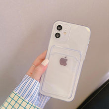 Load image into Gallery viewer, Transparent Mobile Phone Case For iPhone 11 12 13 14Mini case For iphone 11 Pro X XS Max XR 7 8 Plus SE Case Cover Soft Silicone Wallet Card Holder
