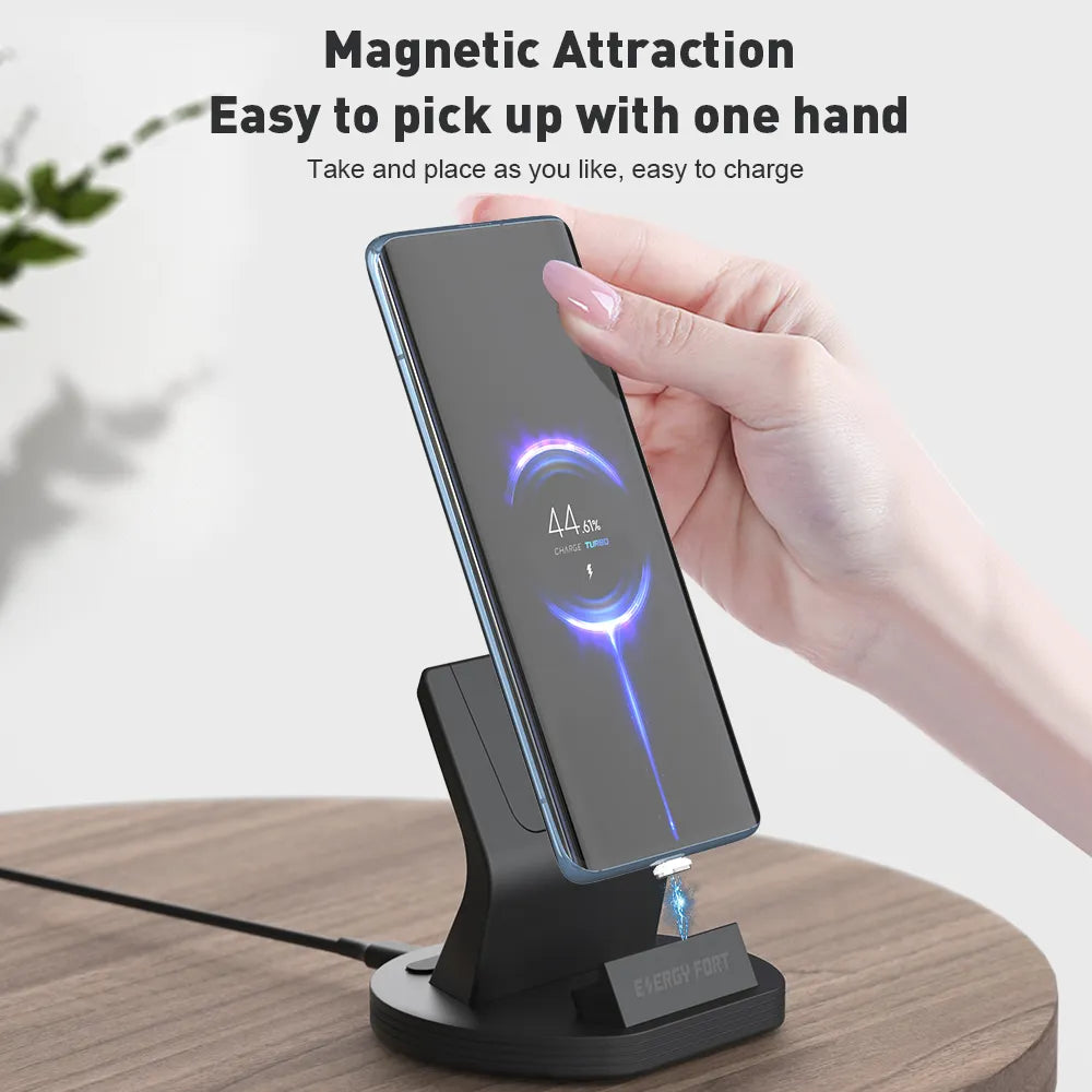 66W Magntic Charging Dock For HUAWEI For Samsung For XiaoMi Mobile Phone Stand 15W Wireless Charger For Amazfit GTR GTS