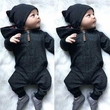 Load image into Gallery viewer, Newborn Baby unisex Warm Infant Zipper Cotton Long Sleeve Romper Jumpsuit Hooded Clothes 0-24M For Boys In Modern Style
