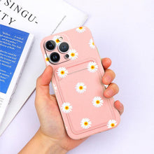 Load image into Gallery viewer, Charming Silicone Soft Anti-Scratch Cases For iPhone 13 Pro Max Case Silicone Wallet Card Holder Cover For iPhone 13 Mini 13ProMax 13Pro Flower Butterfly Beautiful Design Card Holder iPhone Case

