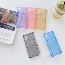 Load image into Gallery viewer, Transparent Wallet Case For iPhone 14 13 12 Pro Max Mini  Shockproof Cover with Card Slots Pockets Slim Fit Thin Protective Soft Shock-Absorbing Lightweight Wallet Case

