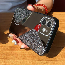 Load image into Gallery viewer, Women Luxurious Glitter Makeup Mirror Phone Case For iPhone 12 11 Pro MAX X XS XR 8 7 Plus Luxury Silicone Shockproof Cover Fixed Non Moving Sparkling Shining Glitter Stars Soft Silicone Case
