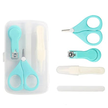 Load image into Gallery viewer, 4pcs Baby Healthcare Kits Baby Nail Care Set Infant Finger Trimmer Scissors Nail Clippers Storage Box For Travel
