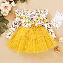 Load image into Gallery viewer, Baby Girl  Flower  Dress Pretty Bow  Outfits Long Sleeve Toddler Girl Unique Design Perfect Gift
