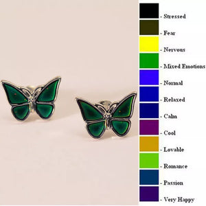 Exquisite Butterfly Stud Earrings Color Change Emotion Feeling Mood Earrings Cocktail Party Women's Temperature Earrings Jewelry