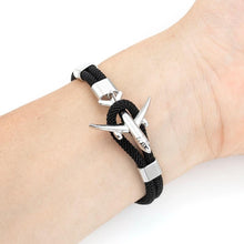 Load image into Gallery viewer, Modern Fashion Airplane Anchor Bracelets Men Charm Rope Chain Paracord Bracelet Women Male Air Force Style Wrap Metal Sport Hook Gift
