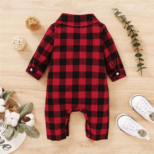 Load image into Gallery viewer, Spring Autumn Newborn Cotton  Casual classic Plaid Collar Jumpsuit for Baby Boys / Girls In Elegant Retro Modern Style
