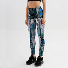 Load image into Gallery viewer, Qickitout Leggings Machine New Women&#39;s Deformation Robot Armor Leggings Digital Print Pants Trousers Stretch Pants Drop Shipping
