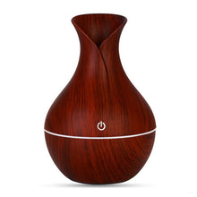 Load image into Gallery viewer, Essential Oil Diffuser 130ml Wood Grain Vase-Shaped  Aromatherapy Cool Mist Humidifier With 7 Colors LED Lights &amp; Waterless Auto Shut-Off For Home Office
