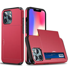 Load image into Gallery viewer, Men Luxury Wallet Card Holder Slot Phone Case For iPhone 13 Pro 12 Pro Max Business Phone Card Holder Bumper Cover Storage Case Compatible With iPhone
