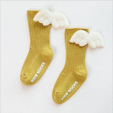 Load image into Gallery viewer, Luxury Modern Socks Baby Girls Knee High Socks With Angel wing  Summer Autumn Cotton Socks Solid Candy Color Toddler For Kids
