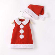 Load image into Gallery viewer, Christmas Princess Dress and Bowknot Hat Outfits Newborn  Perfect Gift For Baby Girl
