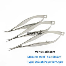 Load image into Gallery viewer, 8.5cm Venus scissors Ophthalmic micro scissors eye surgical tools Stainless steel/ Titanium alloy scissors
