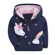 Load image into Gallery viewer, Newborn Baby Girls Clothes Autumn Winter Floral Outerwear Hooded Jacket Coat for 0-3T IN Unicorn

