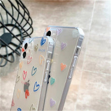 Load image into Gallery viewer, Love Heart Transparent Shockproof Phone Case For iPhone 12 11 Pro Max 7 8 Plus X XS Max XR Lens Protection Soft Cover Love Heart Pattern Soft Flexible Ultra-thin Shockproof Cover Women Girls Phone Case
