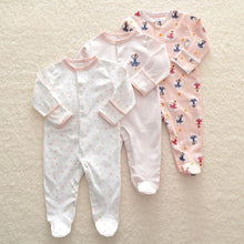 Load image into Gallery viewer, 3Pcs Baby unisex Rompers  Long Sleeve Sleep suit Cartoon Jumpsuit Baby Pajamas Stes For Kids Between 0-12Months
