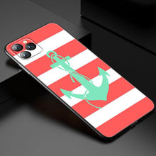 Load image into Gallery viewer, Anchor Boat Ship Wheel Phone Case For iPhone 13 12 Mini 11 Pro XS Max XR X 8 7 6S 6 Plus 5S 5 SE 2020 Black Cover Custom Anchor Hard Back Cover Case
