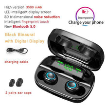 Load image into Gallery viewer, STEVVEX 3500mAh LED Bluetooth Wireless Earphones Headphones Earbuds TWS Touch Control Sport Headset Noise Cancel Earphone Headphone
