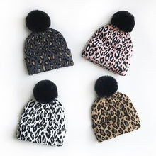 Load image into Gallery viewer, Matching Family Outfits Leopard Children Hats Mother Kids Hats Winter Kids Caps For Mother &amp; Daughter in Elegan Leopard Design
