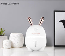 Load image into Gallery viewer, 300ML Mini Air Humidifier Cute Rabbit USB Aroma Essential Oil Diffuser Colorful Night Light Car Office  Mist Maker
