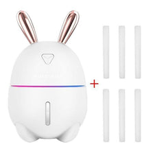 Load image into Gallery viewer, 300ML Mini Air Humidifier Cute Rabbit USB Aroma Essential Oil Diffuser Colorful Night Light Car Office  Mist Maker
