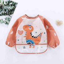 Load image into Gallery viewer, Cute Cartoon Print Baby Waterproof Long Sleeve Apron Children Feeding Smock Bib Baby Accessories

