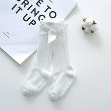 Load image into Gallery viewer, Baby Girls Big Bow 100% Cotton Knee High Long Soft Cotton Lace Baby Socks Bowknot Socks
