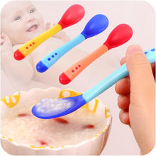 Load image into Gallery viewer, Unique Spoon and Fork Set For Newborn Baby Eating Training Easy To Hold for  Feeding Food Children Flatware Feeding Forks
