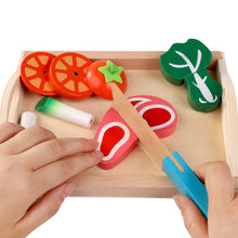 Load image into Gallery viewer, Simulation Kitchen Pretend Toy Wooden Classic Game Montessori Educational Toy For Children Kids Gift Cutting Fruit Vegetable Set
