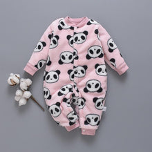 Load image into Gallery viewer, Newborn Baby Clothes Dinosaur Print Baby Boy Romper Warm Infant Soft Fleece Jumpsuit For Winter

