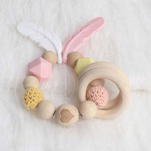 Load image into Gallery viewer, Modern Wood Pacifier Clip Chain Holder Nipples Pacifier Clips Pacifier Teether Teething Toy Cartoo Wooden Bracket For Pacifier For Kids
