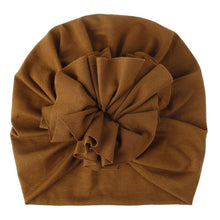 Load image into Gallery viewer, Handmade Pleated Flower Babies' Knitted Cotton Cloth Turban For Baby Girls In Elegant Style
