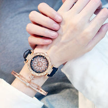 Load image into Gallery viewer, Women Elegant Popular Watch Set Starry Sky Ladies Bracelet Watch Casual Leather Sports Quartz Wristwatch For Women and Girls
