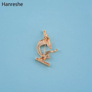 Hanreshe Classic High Quality Microscope Brooch Pin Zinc Alloy Medical Equipment Medical Pins For Doctors Nurses Lapel Jewelry