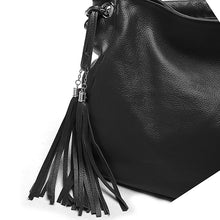 Load image into Gallery viewer, Zency Black White Bag 100% Soft Genuine Leather Tassel Women&#39;s Handbag Ladies Shoulder Bags Messenger Satchel Crossbody Purse
